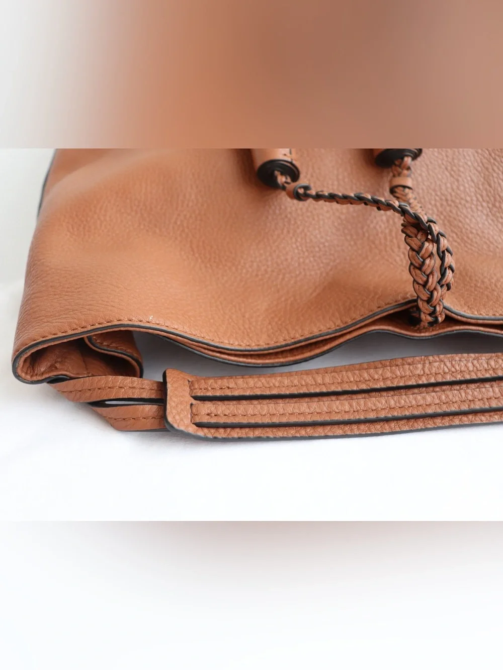 Rebecca Minkoff Isobel Large Brown Soft Leather Shoulder Hobo Bag Tassel Accent